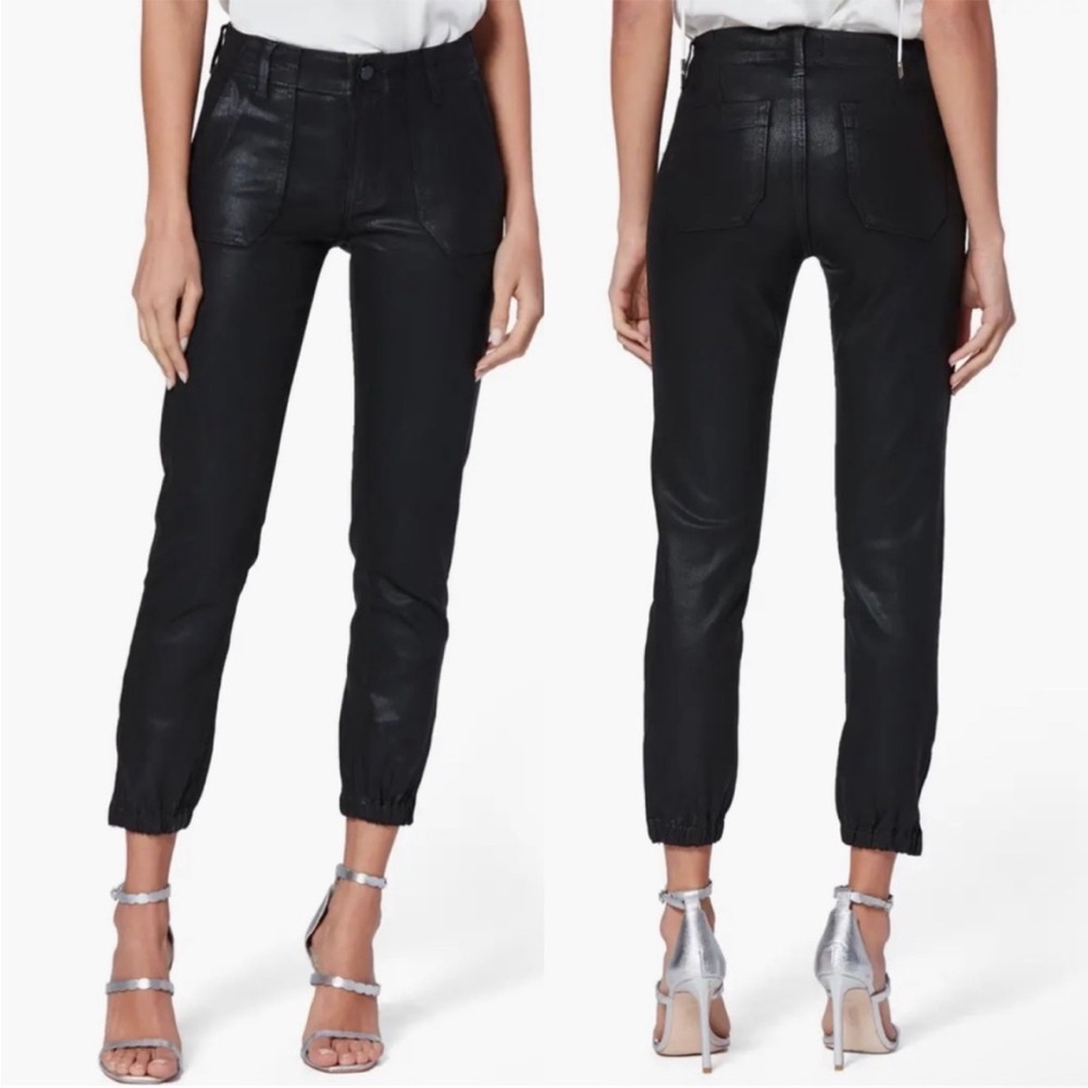 Paige Mayslie Jogger Pants Black Fog Luxe Coated 34‎